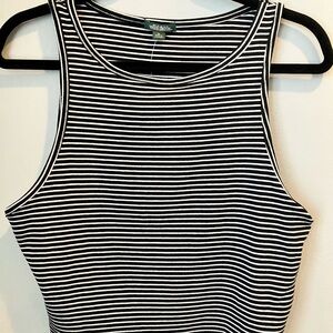 Wild Fable Black and White Fitted Ribbed Tank Top
